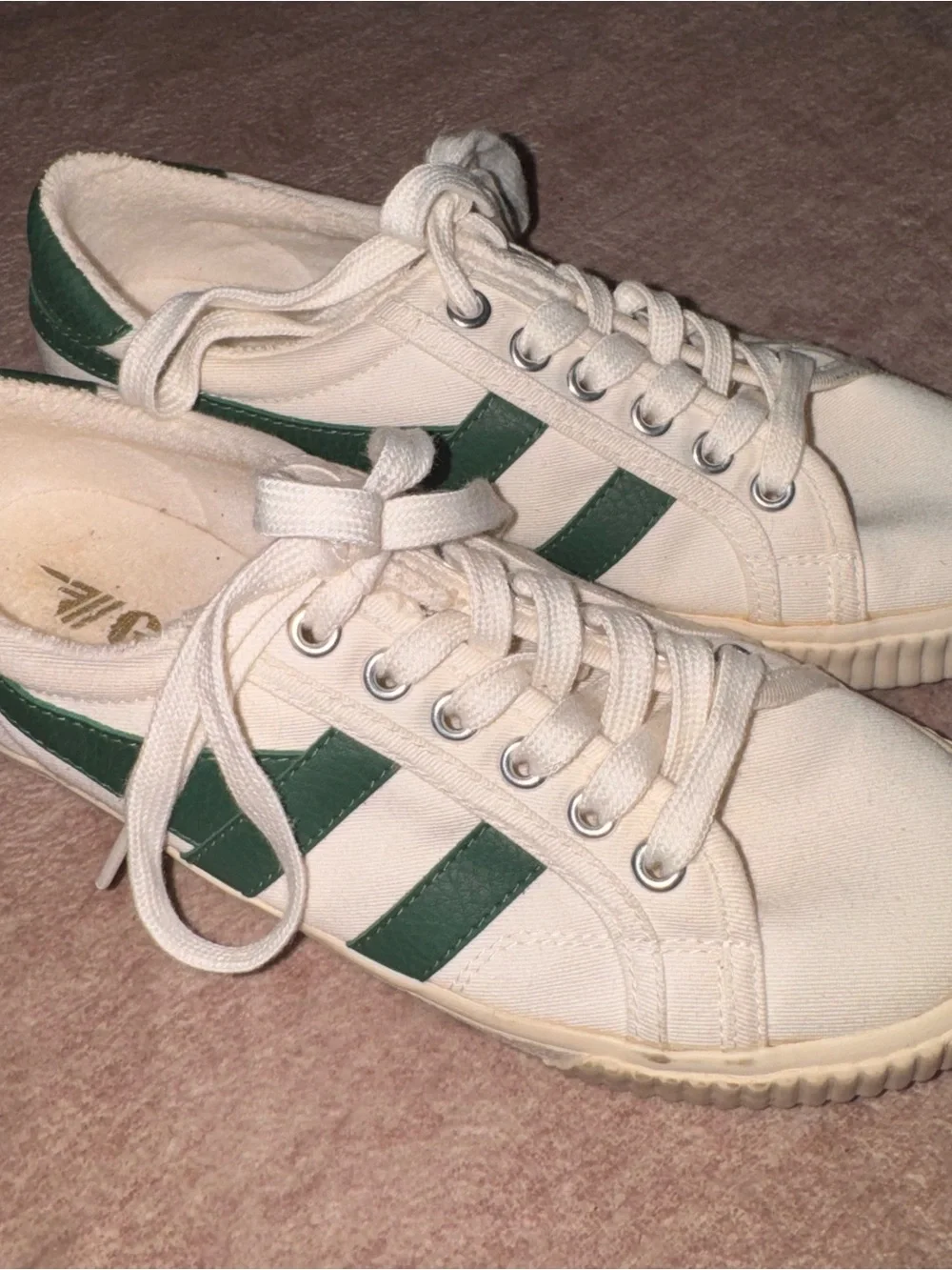 Gola Green and White Women's Sneakers size 6